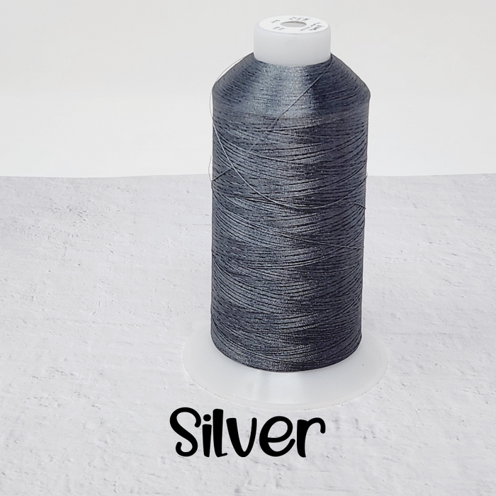 Tex 27 - Polyester Embroidery Sewing String - Solid - Silver