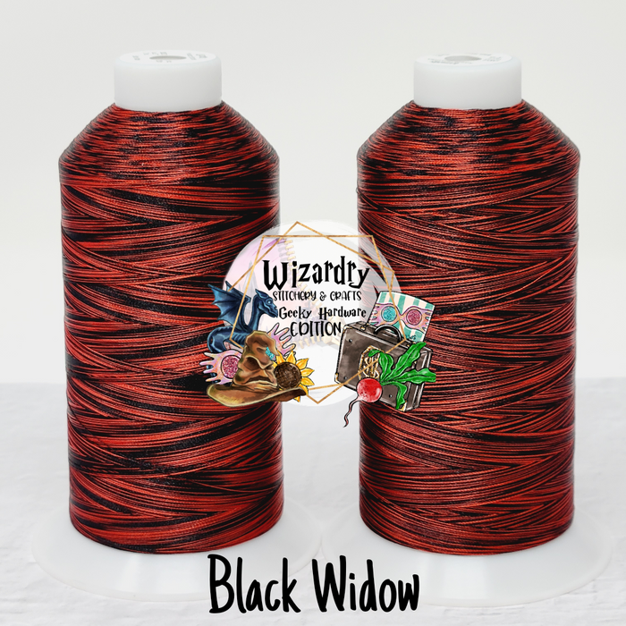 Tex 27 - Polyester Embroidery Sewing String - Variegated - Black Widow