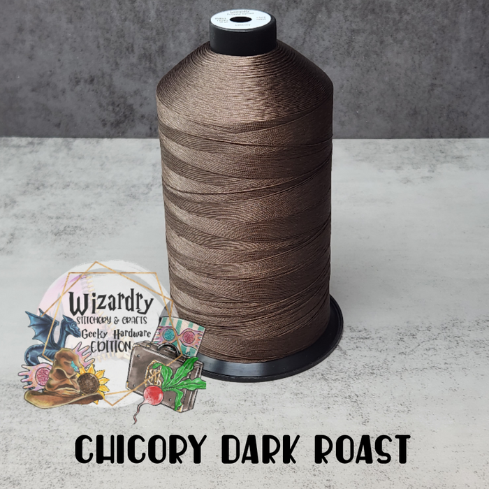 Tex 80 - Bonded Polyester Sewing String - Solid - Chicory Dark Roast