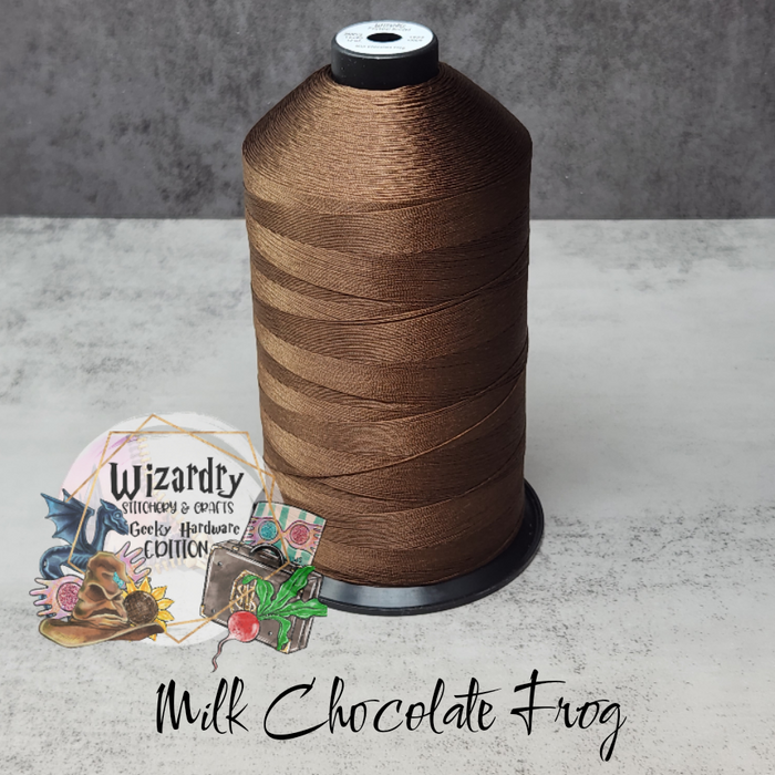 Tex 80 - Bonded Polyester Sewing String - Solid - Milk Chocolate Frog