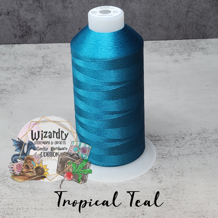 Tex 27 - Polyester Embroidery Sewing String - Solid - Tropical Teal