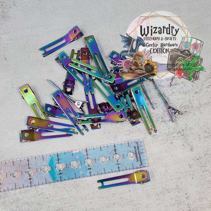 Rainbow Alligator Hair Clips 25pk
