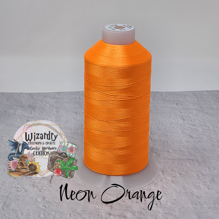 Tex 27 - Polyester Embroidery Sewing String - Solid - Neon Orange