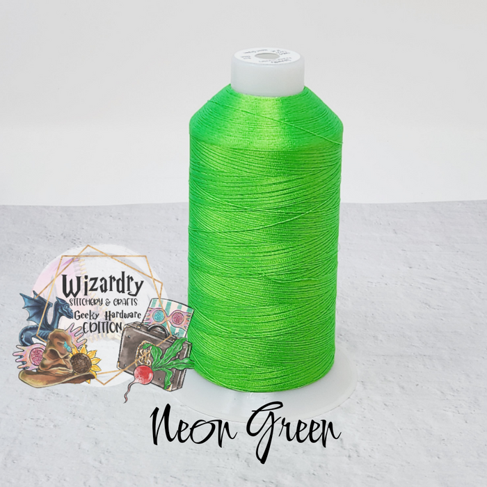 Tex 27 - Polyester Embroidery Sewing String - Solid - Neon Green