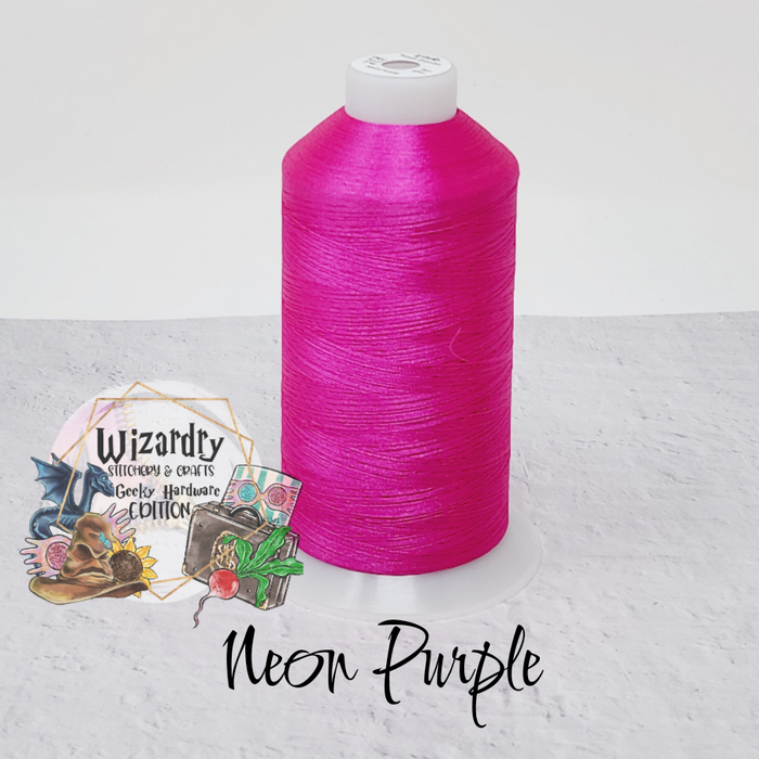 Tex 27 - Polyester Embroidery Sewing String - Solid - Neon Purple