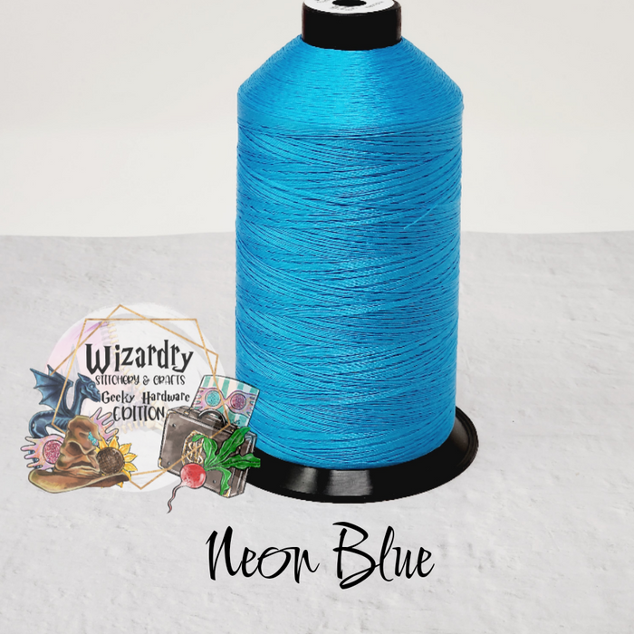 Tex 45 - Bonded Polyester Sewing String - Solid - Neon Blue