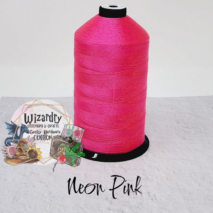 Tex 80 - Bonded Polyester Sewing String - Solid - Neon Pink