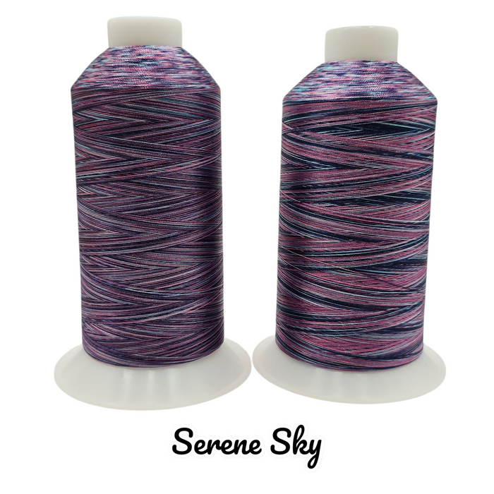 Tex 27 - Polyester Embroidery Sewing String - Variegated - Serene Sky