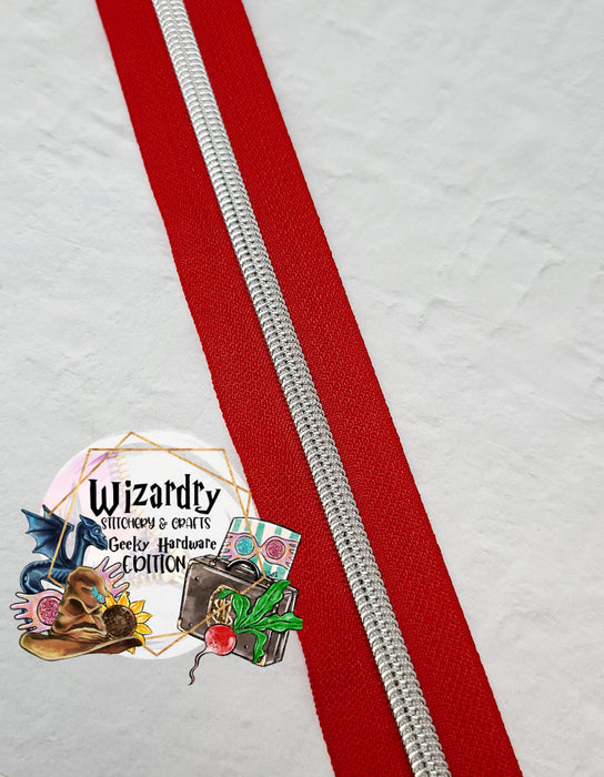 Christmas Red #5 Nylon Zipper Tape