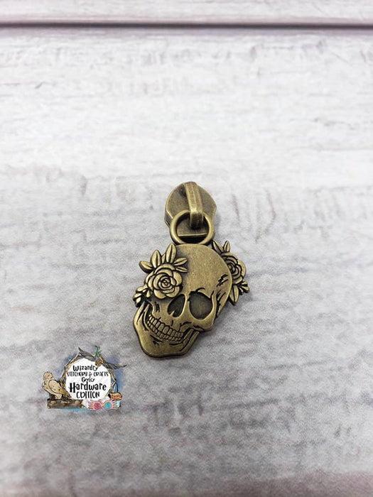 Floral Skull #5 Nylon Zipper Pulls