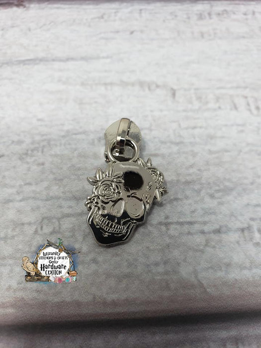 Floral Skull #5 Nylon Zipper Pulls