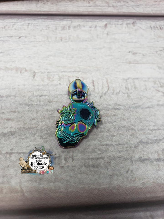 Floral Skull #5 Nylon Zipper Pulls
