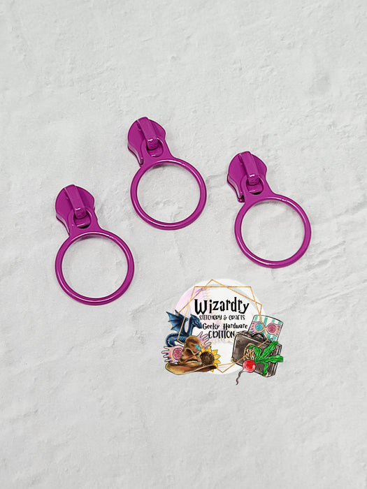Ring #5 Nylon Zipper Pulls - Painted
