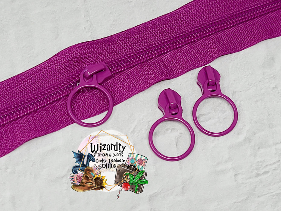Ring #5 Nylon Zipper Pulls - Painted