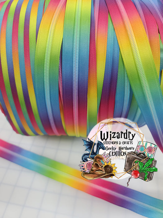 Bright Rainbow #5 Nylon Zipper Tape