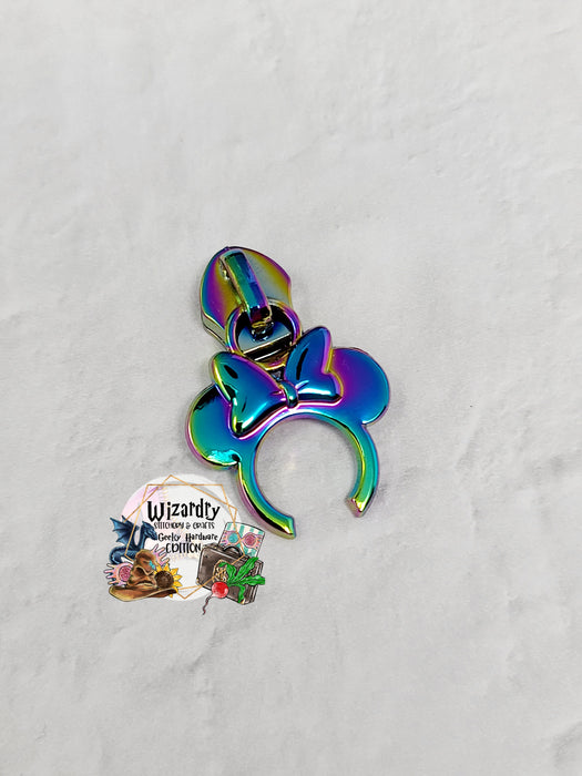 Ears w/Bow #5 Nylon Zipper Pulls