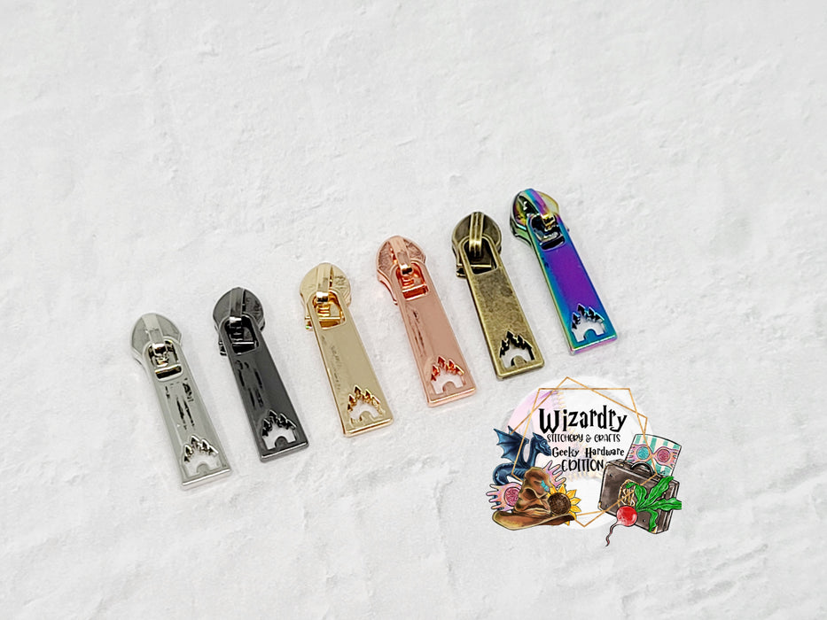 #3 Nylon Castle Punch Out Zipper Pulls