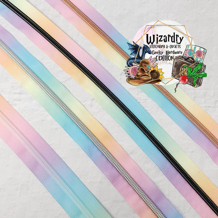 Pastel Rainbow #5 Nylon Zipper Tape