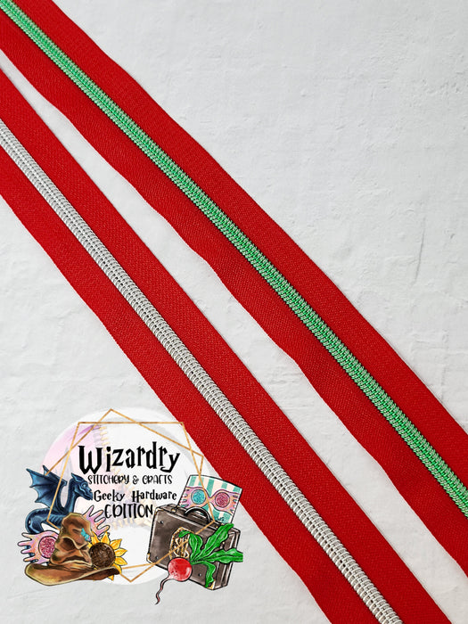 Christmas Red #5 Nylon Zipper Tape