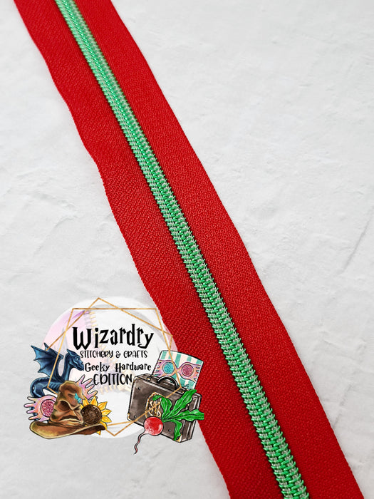 Christmas Red #5 Nylon Zipper Tape