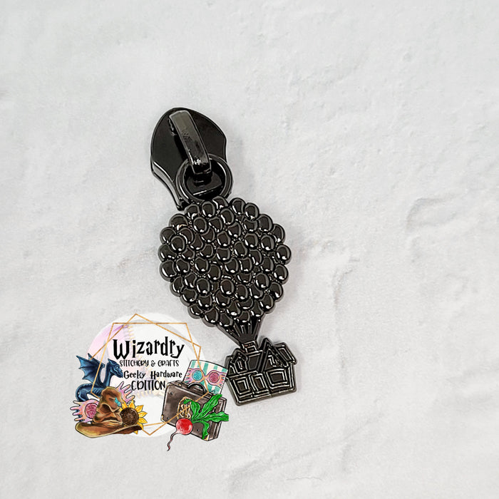 House w/Balloons Fizgig Collab A #5 Nylon Zipper Pulls