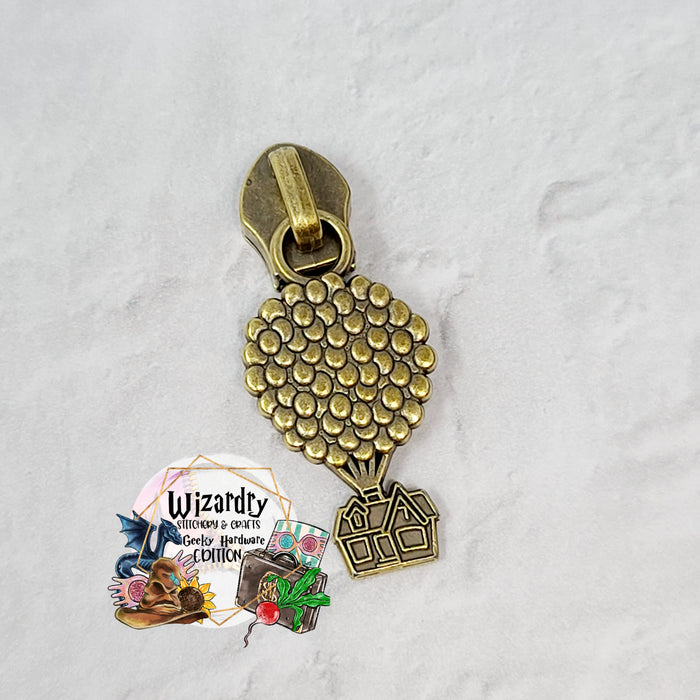 House w/Balloons Fizgig Collab A #5 Nylon Zipper Pulls