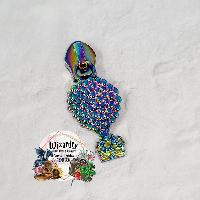 House w/Balloons Fizgig Collab A #5 Nylon Zipper Pulls