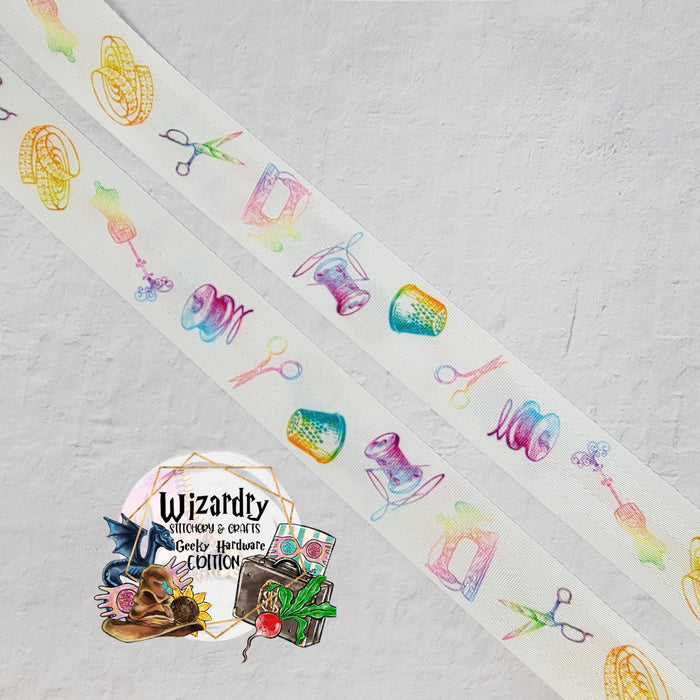 Sewing Themed Seat Belt Webbing
