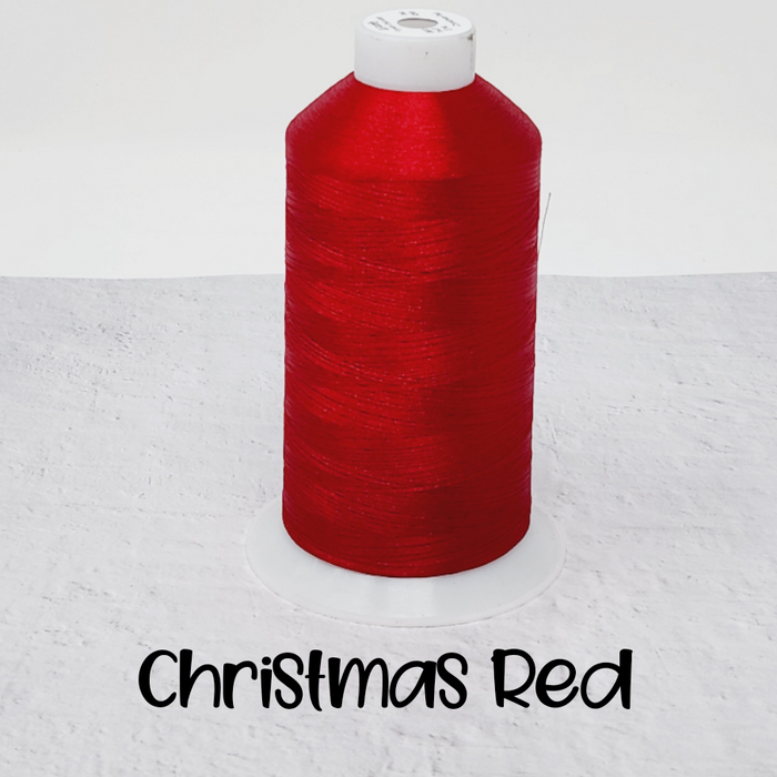 Tex 27 - Polyester Embroidery Sewing String - Solid - Christmas Red