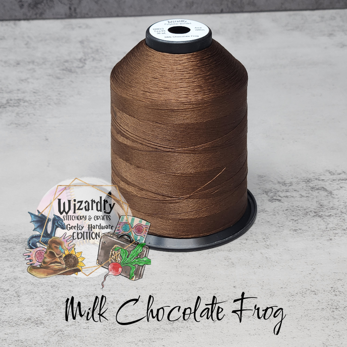 Tex 35 - Bonded Polyester Sewing String - Solid - Milk Chocolate Frog