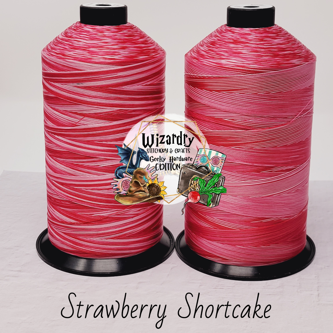 Tex 80 Bonded Polyester Sewing String Variegated Strawberry Shor