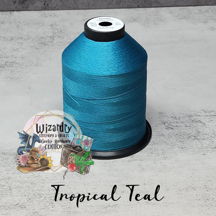 Tex 35 - Bonded Polyester Sewing String - Solid - Tropical Teal