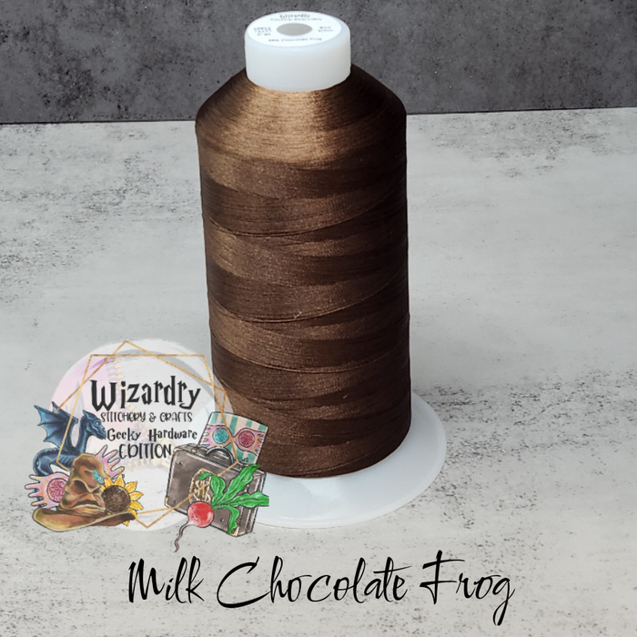 Tex 27 - Polyester Embroidery Sewing String - Solid - Milk Chocolate Frog