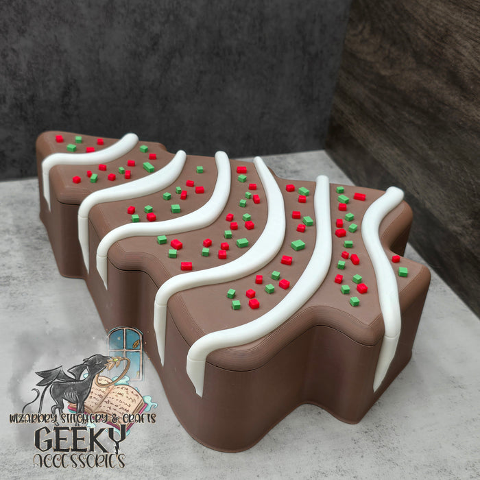 Chocolate Christmas Tree Cake Container - Matte