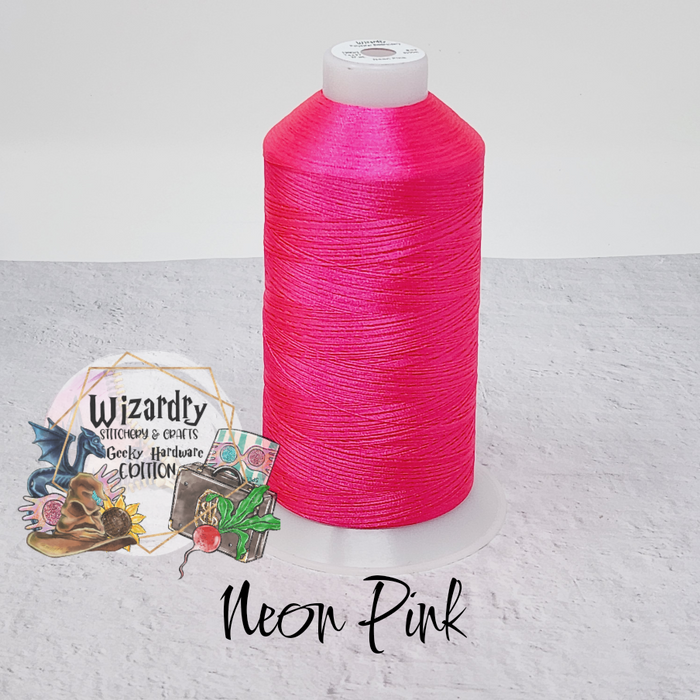 Tex 27 - Polyester Embroidery Sewing String - Solid - Neon Pink