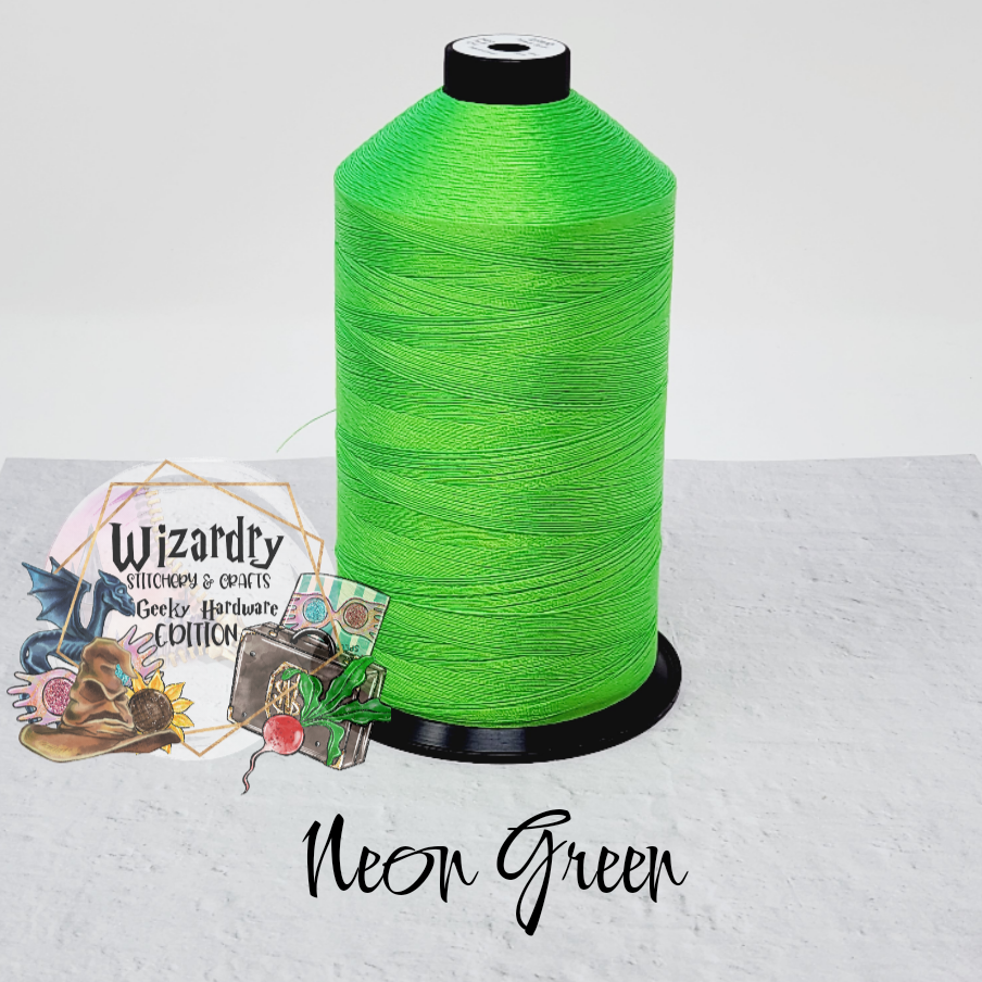 Patchwork String Green Tex 80 - Bonded Polyester Sewing String - Solid - Neon Green — Wizardry ...