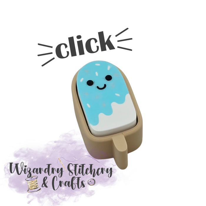 Popsicle Fidget Clicker - Blue w/Sprinkles Smiling