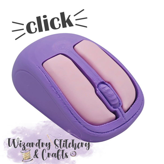 Computer Mouse Fidget Clicker - Purple & Pink