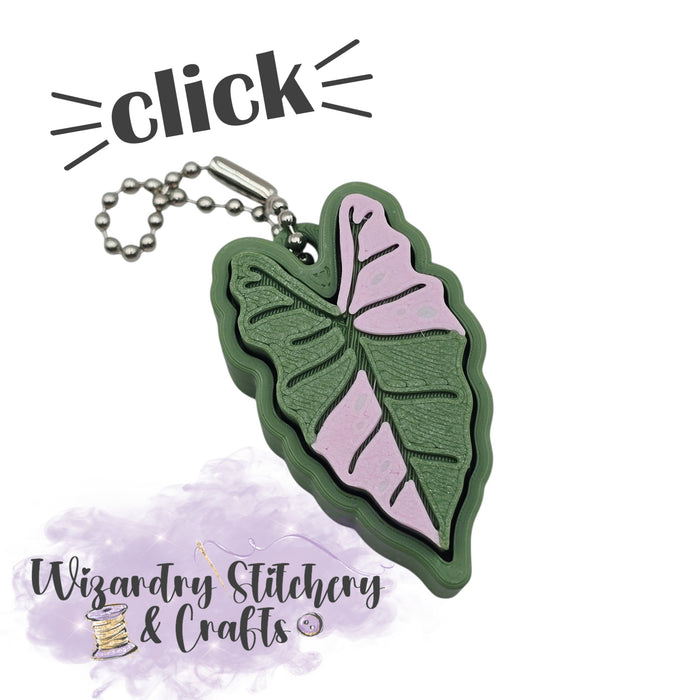Alocasia Fidget Clicker Keychain - Pink