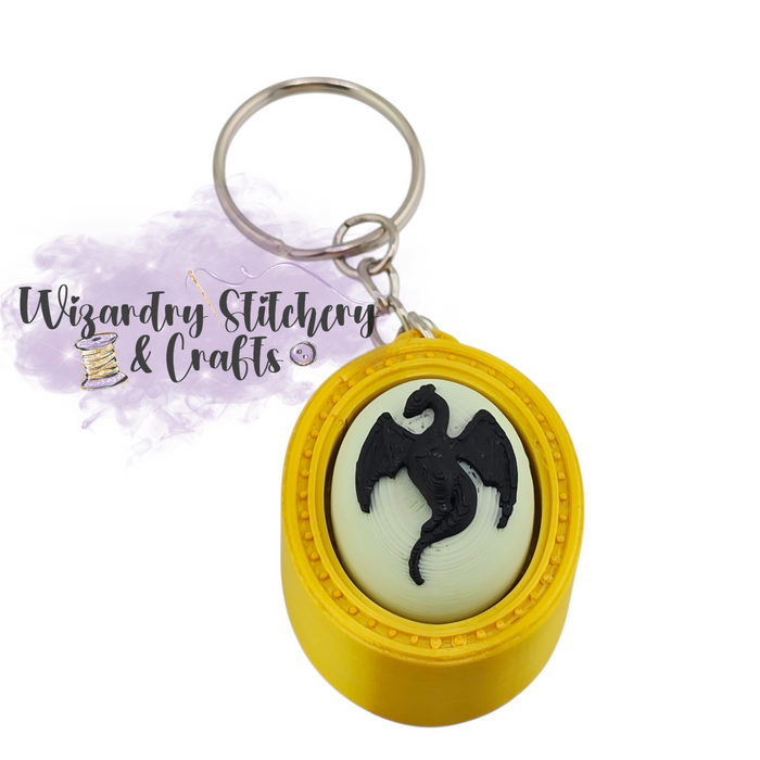 Dragon Cameo Fidget Clicker Keychain - Black