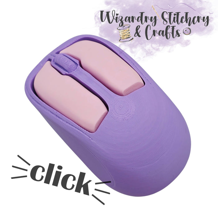 Computer Mouse Fidget Clicker - Purple & Pink