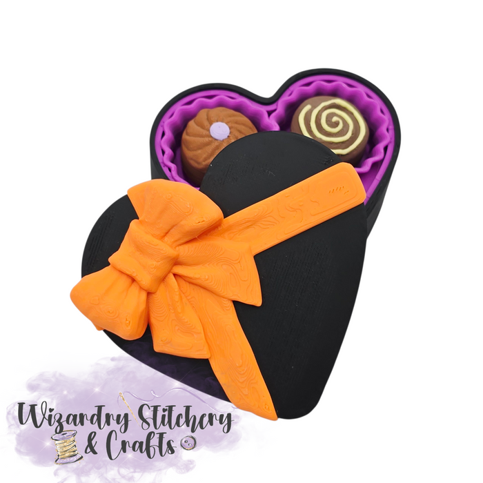 Chocolate Heart Candy Clicker - Orange & Purple