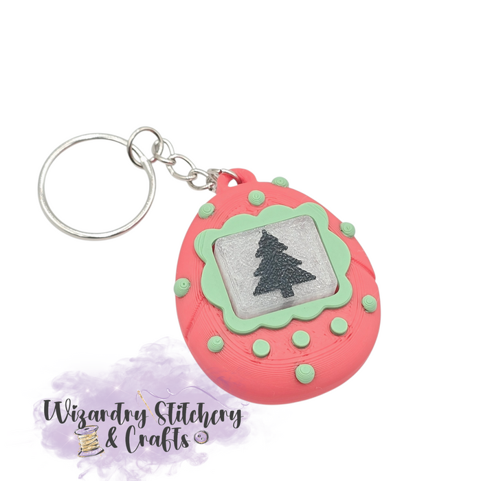 Virtual Pet Fidget Clicker Keychain - Christmas Tree