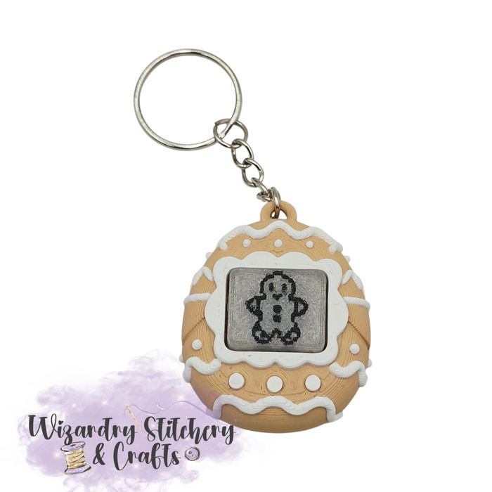 Virtual Pet Fidget Clicker Keychain - Gingerbread