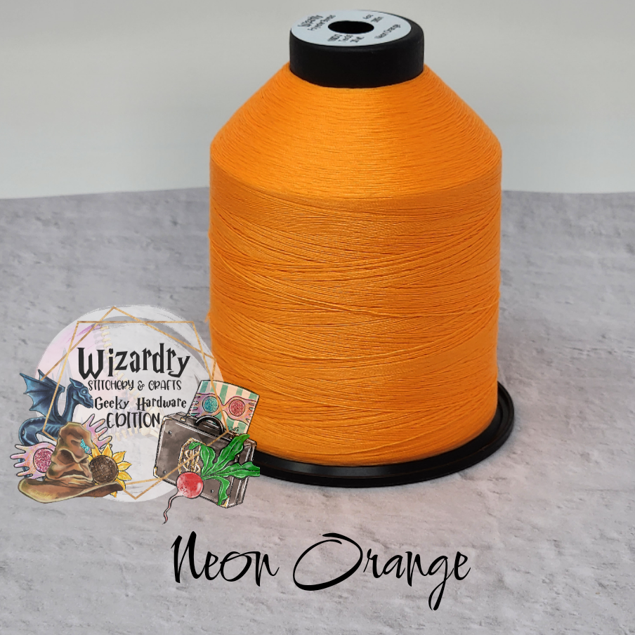 Tex 35 Bonded Polyester Sewing String Solid Neon Orange