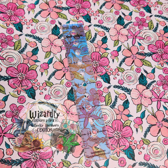 18" Pink Getaway Florals Vinyl, TPU, Glitter TPU, Jelly