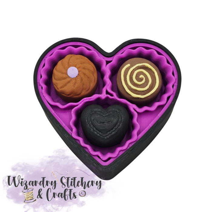 Chocolate Heart Candy Clicker - Orange & Purple