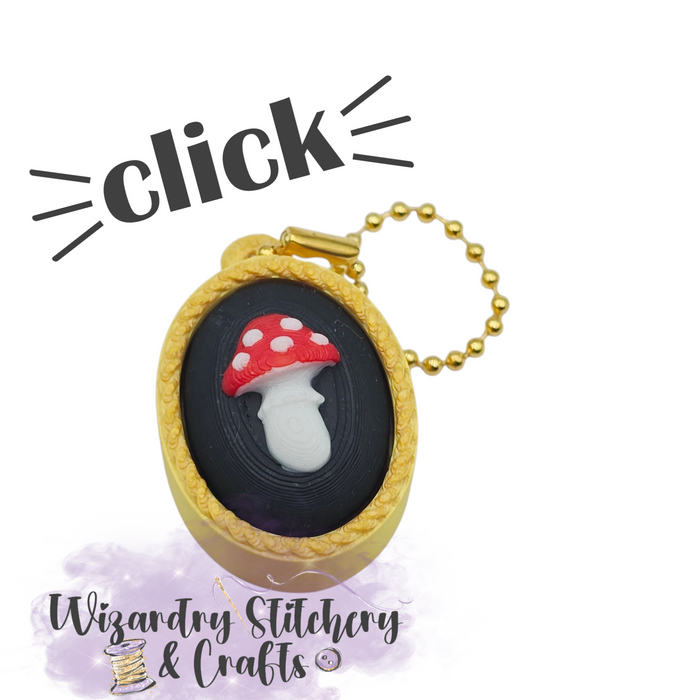 Mushroom Cameo Fidget Clicker Keychain - Red