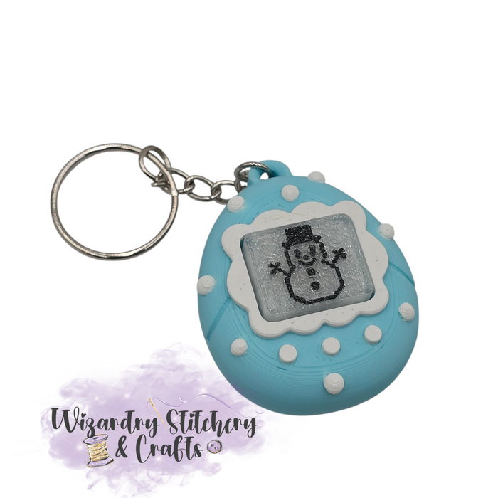 Virtual Pet Fidget Clicker Keychain - Snowman