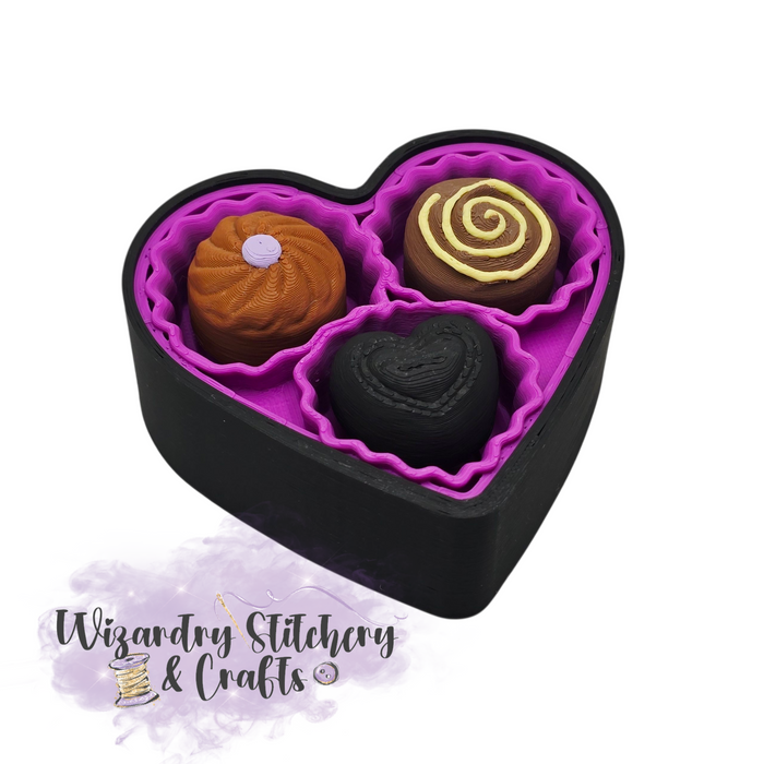 Chocolate Heart Candy Clicker - Orange & Purple